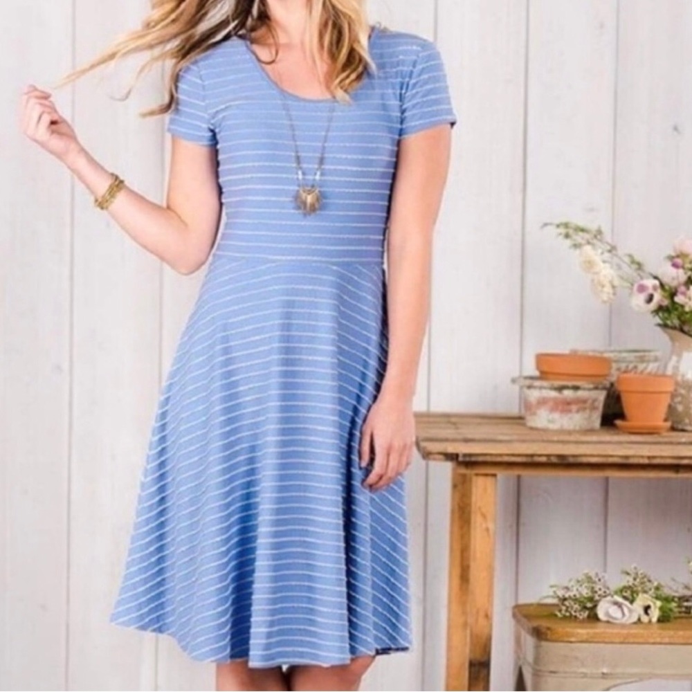 Matilda Jane Blue Exploration Striped Dress XS